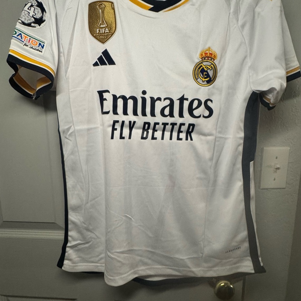 Adidas White Soccer Jersey with Black Accents